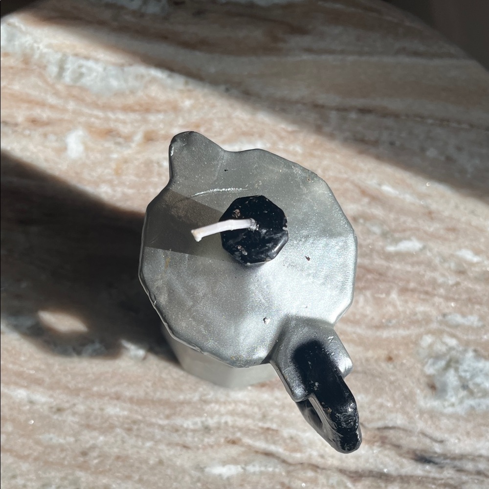 Silver and Black Stovetop Espresso Maker Candle - Picture 3 of 6